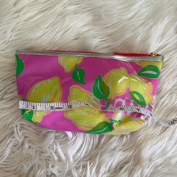 Lilly Pulitzer for estée lauder lemon pink preppy make up travel toiletries bag - Picture 8 of 16